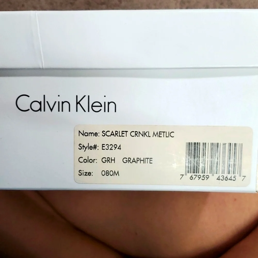 CALVIN KLEIN Scarlet Crinkle Metallic Graphite Pump